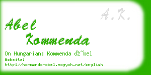 abel kommenda business card